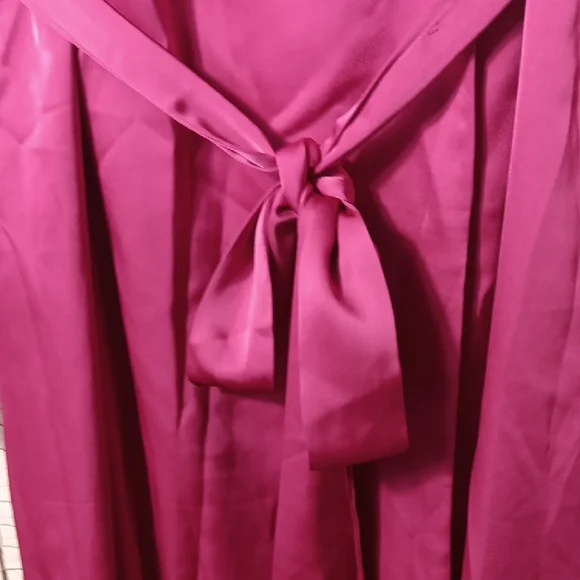Vibrant Pink Trench Coat with Wrap Design and Tie Belt - Picture 5 of 10